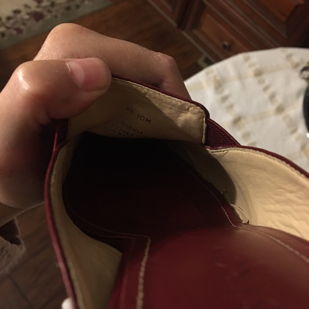 10M DEEP RED NORDSTROM LEATHER SHOES - Picture 6 of 9